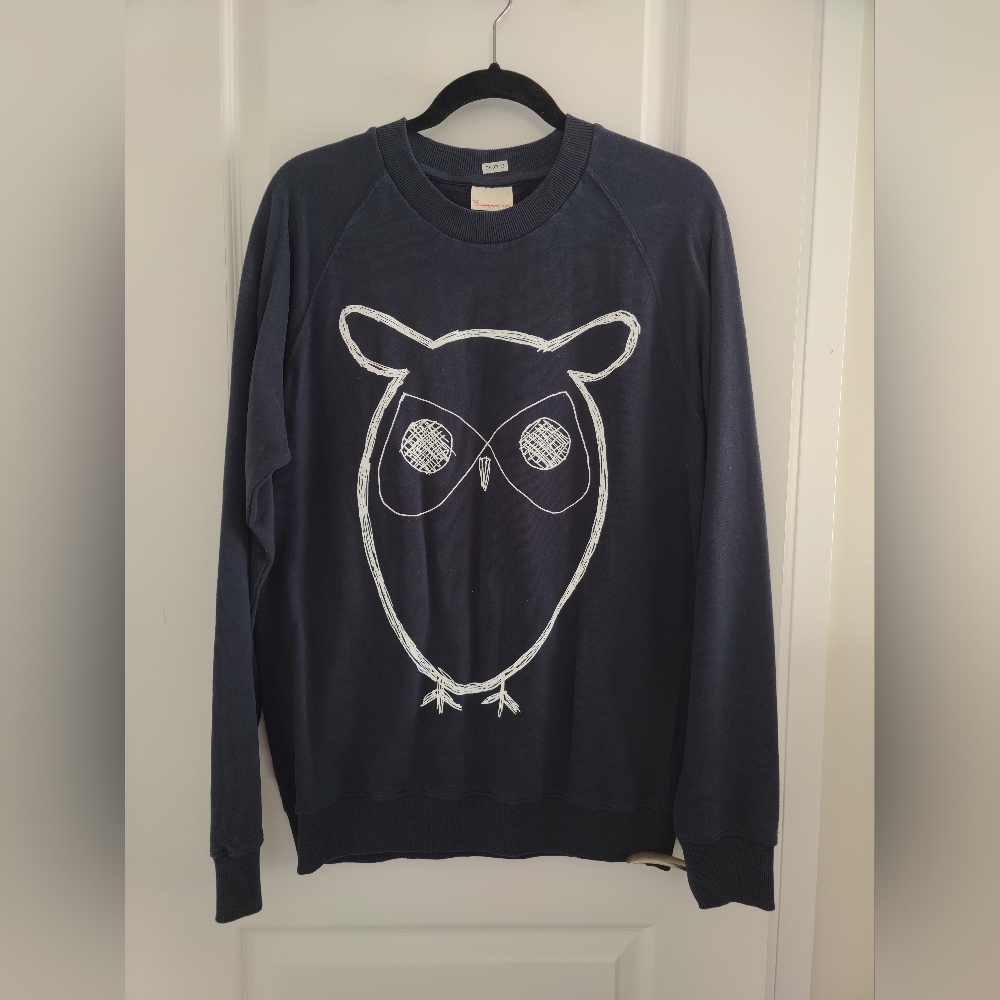 Navy Blue long sleeve sweater with owl